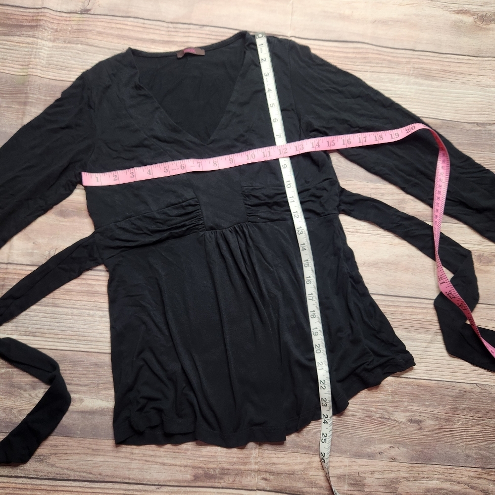 SOLD Mark Black Longsleeve Tie Back Blouse Top - Picture 4 of 7